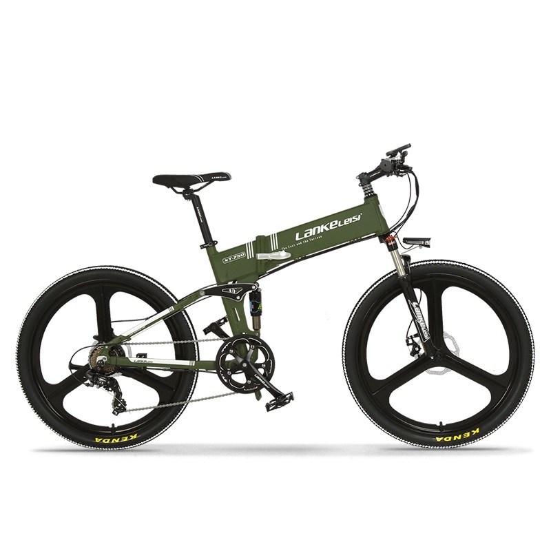 26 Inch Folding Full Suspension Mountain Ebike With Hidden Battery