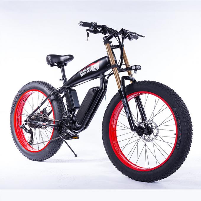 Green Wide Tire Snow Beach Cruiser Electric Bike 26 Inch Wear Resistant