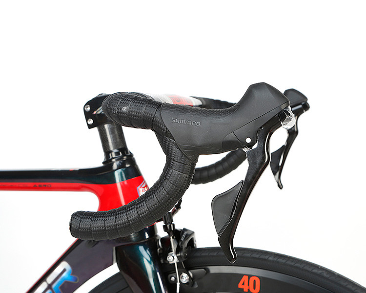 700C Carbon Fiber Road Bike , Black Full Suspension Mountain Bike High