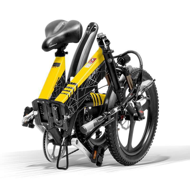 7 Speed Full Suspension Electric Bike , Shlmano 20 Inch Folding