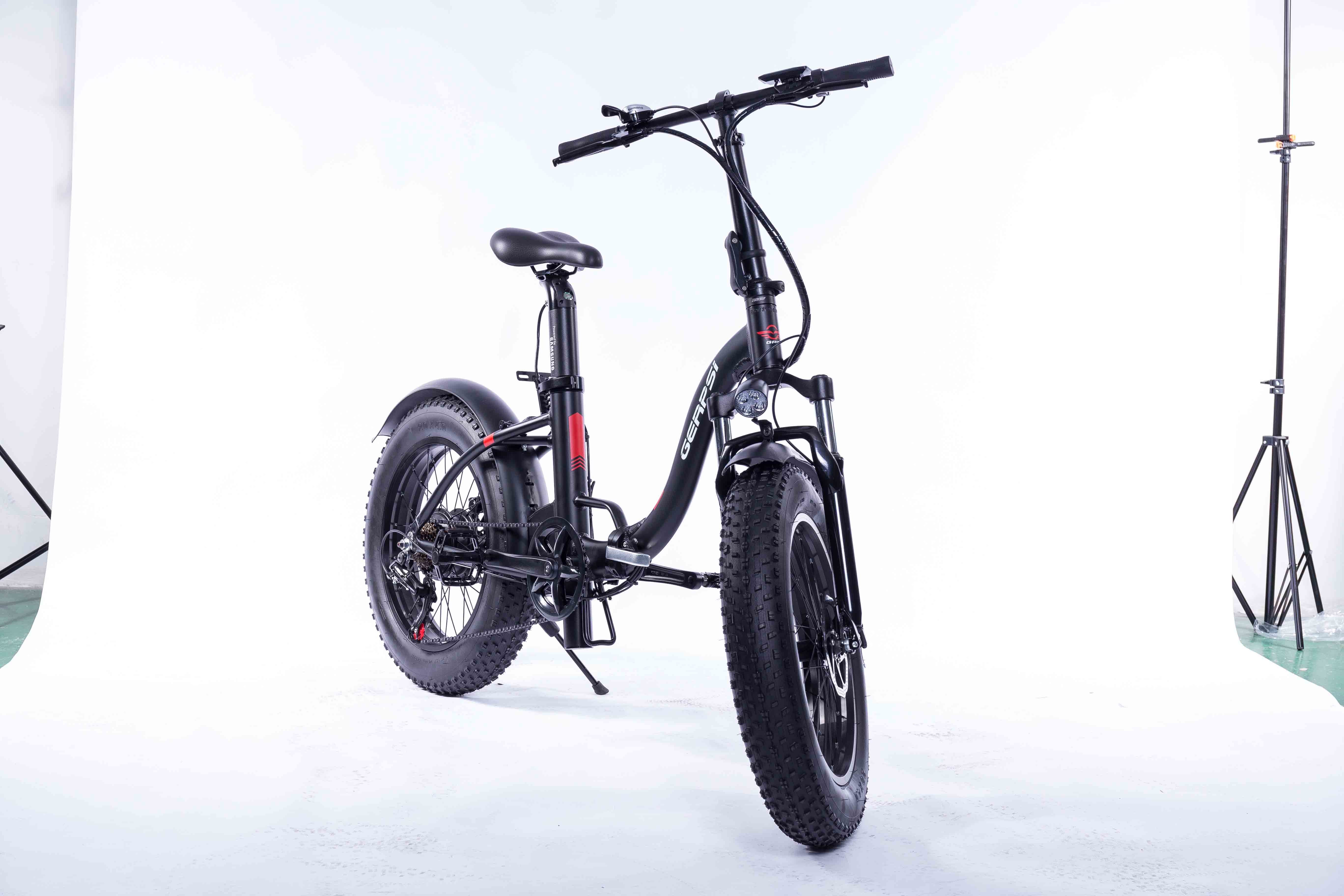 Black 20 Inch Electric Bike , Brushless Motor 36v Fat Wheel Electric Bike Black 20 Inch Electric Bike , Brushless Motor 36v Fat Wheel Electric Bike