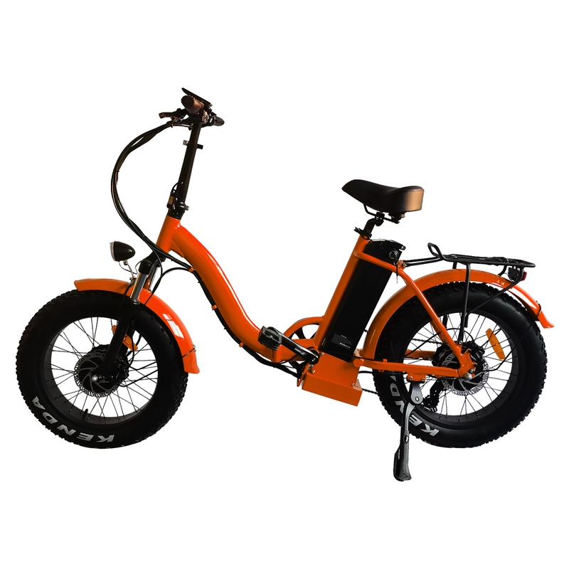 pl80144040 mens mini folding electric hybrid bike orange 48v electric folding bicycle with pedal assist system