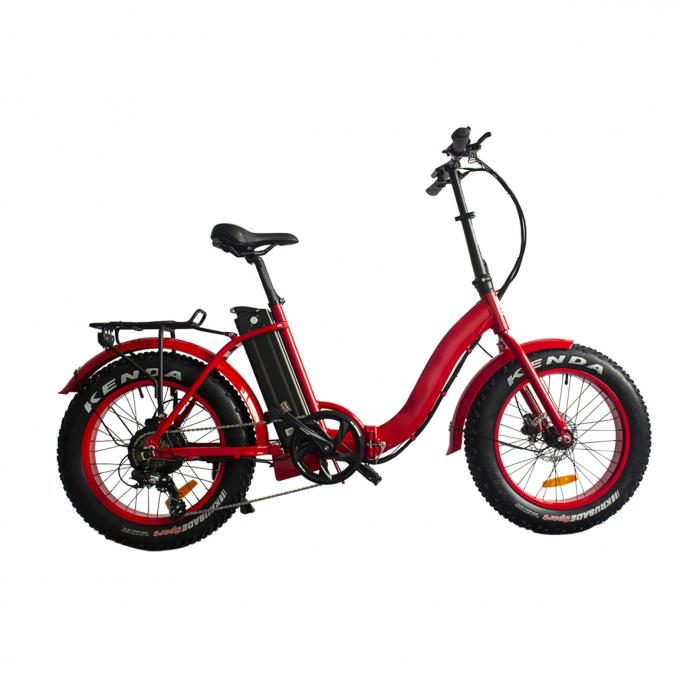 20 Inch Fat Tire Mini Folding Electric Bike 500 Watt 48v For Beach Cruiser Snow Road 0