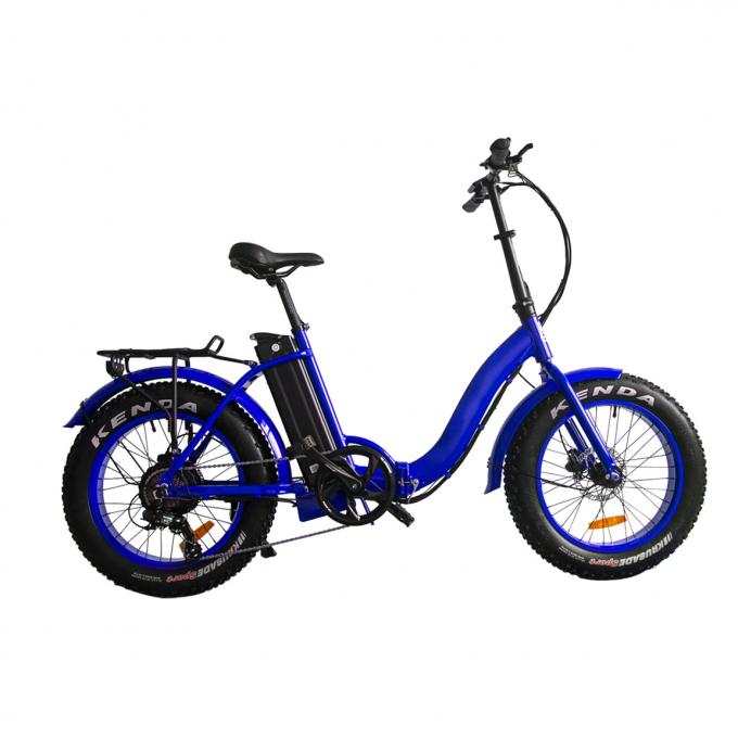 20 Inch Fat Tire Mini Folding Electric Bike 500 Watt 48v For Beach Cruiser Snow Road 1