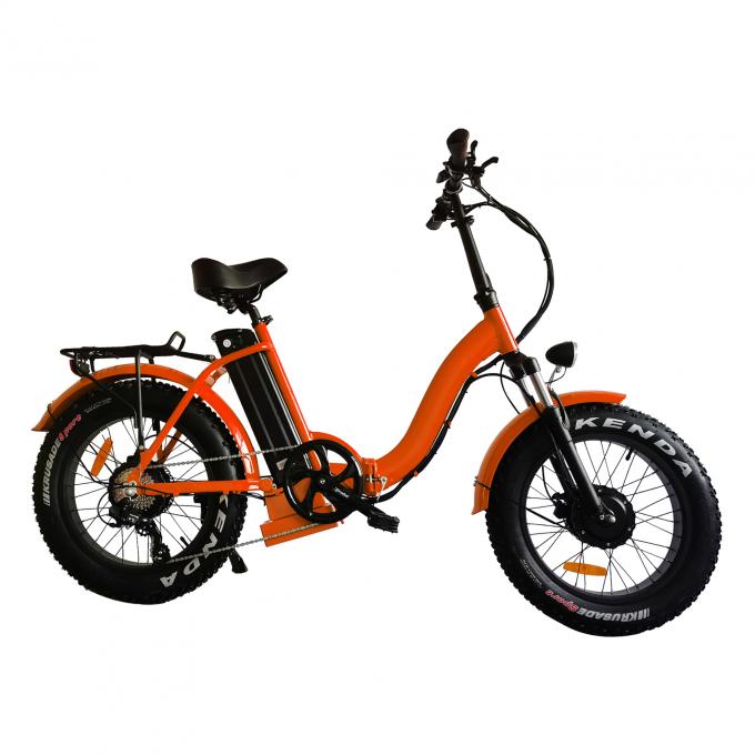 20 Inch Fat Tire Mini Folding Electric Bike 500 Watt 48v For Beach Cruiser Snow Road 4
