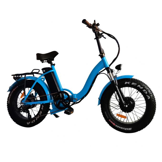 20 Inch Fat Tire Mini Folding Electric Bike 500 Watt 48v For Beach Cruiser Snow Road 3