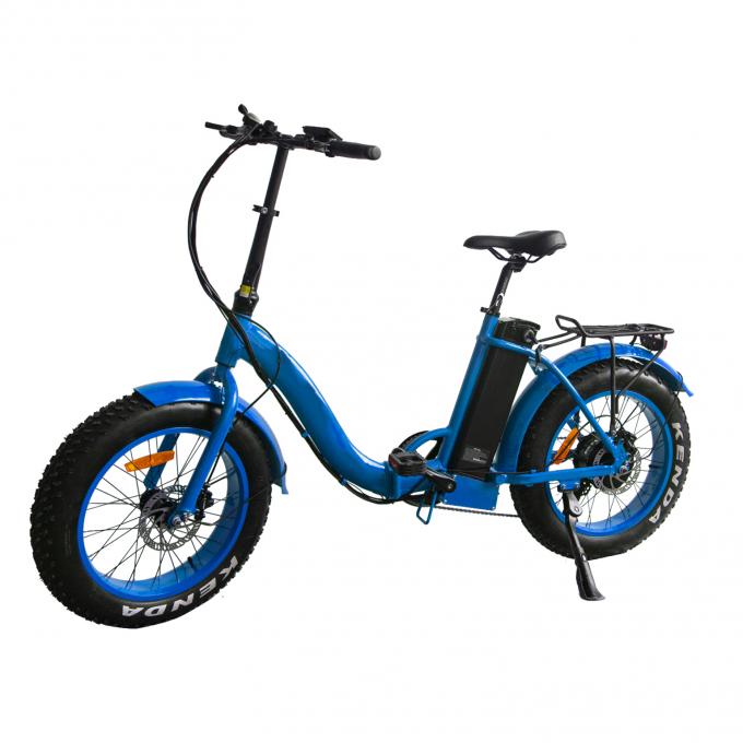 20 Inch Fat Tire Mini Folding Electric Bike 500 Watt 48v For Beach Cruiser Snow Road 7