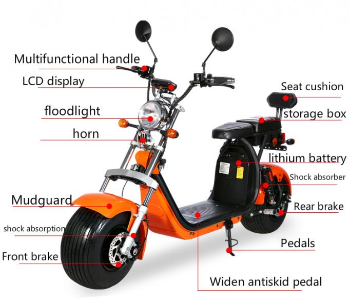 Fat Tire Harley Citycoco Electric Scooter 2000w 2 Wheel Long Range 7